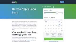 How to Apply For a Loan - LendUp