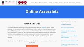 Online Assesslets | Georgia Center for Assessment