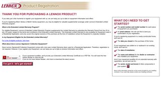 lennox registration