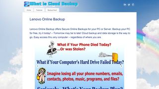 Lenovo Online Backup – What is Cloud Backup