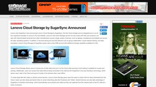 Lenovo Cloud Storage by SugarSync Announced | StorageReview ...