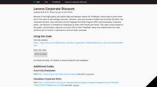 Lenovo Corporate Discount - sdx1.net