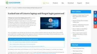 Locked out of Lenovo laptop and forgot login password - Cocosenor