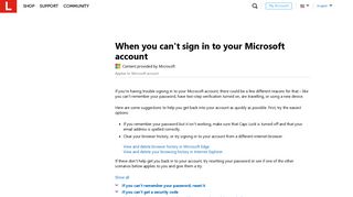 When you can't sign in to your Microsoft account - US - Lenovo Support