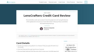 LensCrafters Credit Card Review | LendEDU