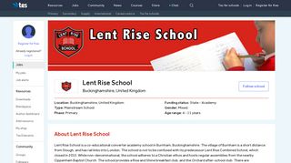 Lent Rise School - Tes Jobs