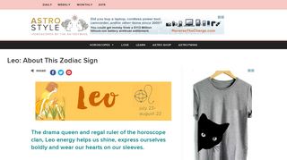 Leo Horoscope: About The Leo Zodiac Sign - AstroStyle