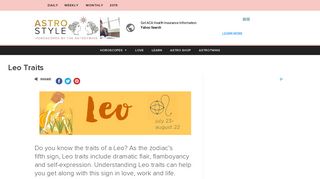 Leo Traits and Star Sign Personality | Astrostyle.com