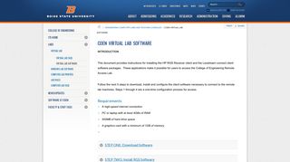 COEN Virtual Lab Software - Boise State, College of Engineering