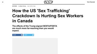 How the US 'Sex Trafficking' Crackdown Is Hurting Sex Workers in ...
