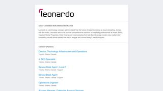 Leonardo Worldwide Corporation - Jobs