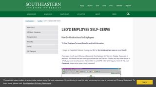 LEO's Employee Self-Serve - Southeastern Louisiana University