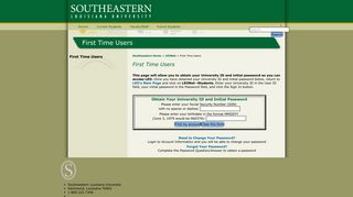 First Time Users - Southeastern Louisiana University