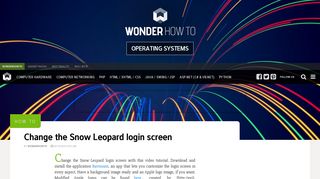 How to Change the Snow Leopard login screen « Operating Systems ...