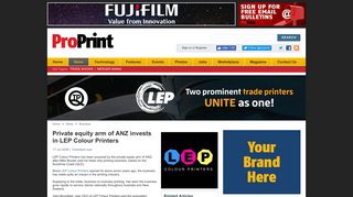 News: Private equity arm of ANZ invests in LEP Colour Printers - ProPrint