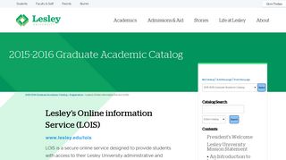 Lesley University - Lesley's Online information Service (LOIS)