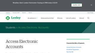 Access Electronic Accounts | Lesley University