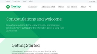 Congratulations and welcome! | Lesley University