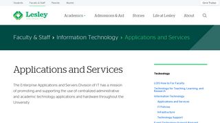 Applications and Services | Lesley University