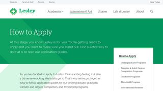 How to Apply | Lesley University