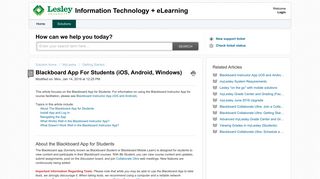 Blackboard App For Students - Support - Lesley University