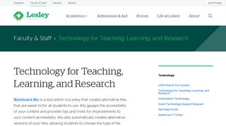 Technology for Teaching, Learning, and Research | Lesley University