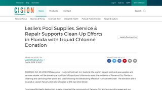 Leslie's Pool Supplies, Service & Repair Supports Clean-Up Efforts in ...