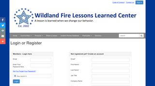 Login or Register - Wildland Fire Lessons Learned Center