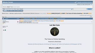 [ANN][ICO][LBT]  LETBET  The Future Of Online Gambling   74% OFF ...