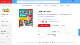 Let's Find Out by - Scholastic Teacher Store