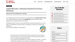 LetterMeLater : Schedule Emails for Future Delivery - ShoutMeLoud