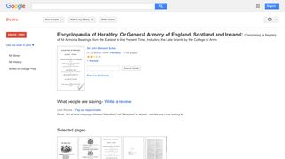 Encyclopædia of Heraldry, Or General Armory of England, Scotland and ...