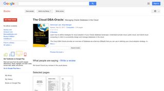 The Cloud DBA-Oracle: Managing Oracle Database in the Cloud