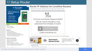 Default router IP addresses for LevelOne routers. - SetupRouter
