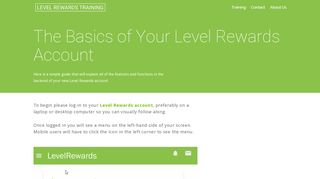 Level Rewards Account Basics – Level Rewards Training