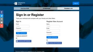 Sign In or Register - Strength Level