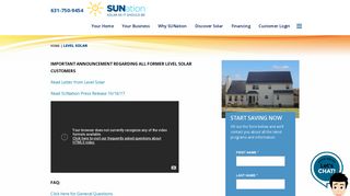 Level Solar Customer Announcement - SUNation Solar Systems