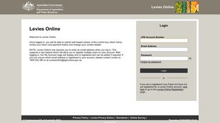 Levies Online - Department of Agriculture and Water Resources