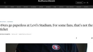 49ers go paperless at Levi's Stadium. For some fans, that's not the ticket
