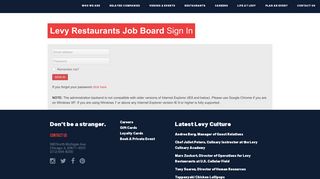 Levy Restaurants Job Board Sign In