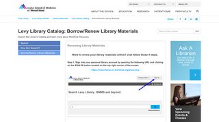 Borrow/Renew Library Materials - Levy Library Catalog - Levy Library ...