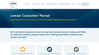 Service & Supplies Customer Portal | Lewan Technology