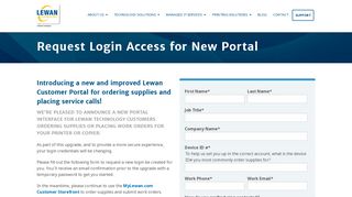 Request Login Access for New Lewan Customer Portal