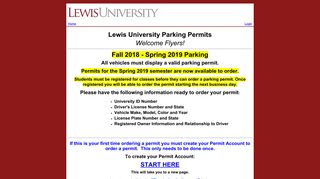 Lewis University Parking Permits - Home