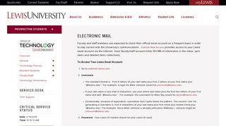 Lewis University | Office of Technology | Electronic Mail