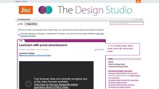 The Design Studio / Lewisham eME portal advertisement