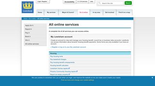 All online services - Lewisham Council