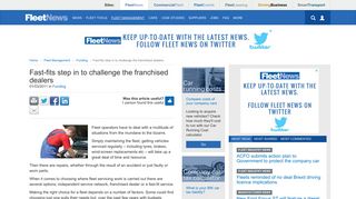 Fast-fits step in to challenge the franchised dealers | Funding