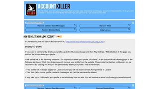 Delete your Lexa account | accountkiller.com