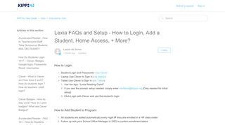 Lexia FAQs and Setup - How to Login, Add a Student, Home Access, + ...